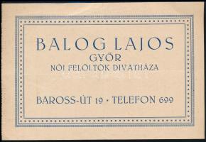 1932 Győr, Balog Lajos Női felöltők divatháza fejléces számlája
