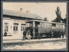 cca 1900 Ganz villamos vasút szerelvény Bulgáriában keményhátú fotó 12x9 cm