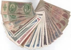56db-os vegyes Pengő bankjegytétel, közte 1945. 500P magyar N betű helyett orosz P (2x) T:III,III-