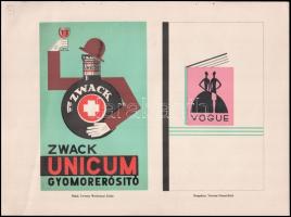 1927-32 A Magyar Grafika c. újság 7 db reklám grafika terv melléklete