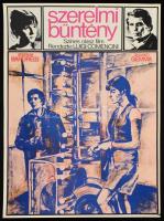 1975 Gyárfás Gábor (1946-):  Szerelmi bűntény, filmplakát, MAHIR, Offset, a sarkain kis lyukakkal, az egyik sarkán szakadással, 56x40 cm