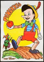 Walt Disney: Pinokkió, amerikai rajzfilm plakát, Békéscsaba, Békés Megyei Nyomdaüzemi Vállalat, 60x42 cm