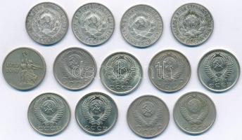 Szovjetunió 1925-1990. 15k (13x), közte 1925-1929. 15k Ag (4x) T:2,2- Soviet Union 1925-1990. 15 Kop...