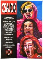 1996 Csajok, rendezte: Szabó Ildikó, főszerepben: Eszenyi Enikő, Udvaros Dorottya, filmplakát, MOKÉP, hajtásnyomokkal, 82x58 cm