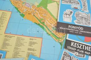 cca 1960-1970 12 db térkép balatoni helységekről