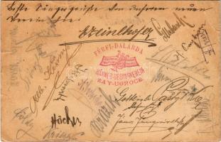 1904 Zayugróc, Ugrócváralja, Uhrovec;Férfi Dalárda levelezőlapja és pecsétje aláírásokkal / Männer Gesängverein / Men chior (EK)