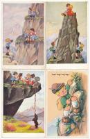4 db RÉGI motívum képeslap: gyerek / 4 pre-1945 motive postcards: children