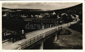 1942 Apc, híd, lovaskocsi. Krizsán József felvétele és kiadása (fa)