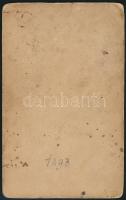 cca 1880 Papnövendék fotója, keményhátú fotó Beszédes Sándor esztergomi műterméből, 10×6,5 cm