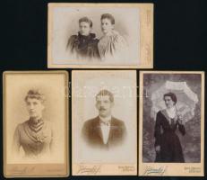 cca 1880-1910 4 db keményhátú fotó Istvánffy nagykanizsai/keszthelyi műterméből, 10×6,5 cm