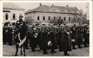 1938 Léva, Levice; bevonulás. Hajdu felvétele / entry of the Hungarian troops + 1938 Léva visszatért So. Stpl.