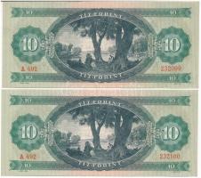 1962. 10Ft (2x) sorszámkövetők T:II- Adamo F6