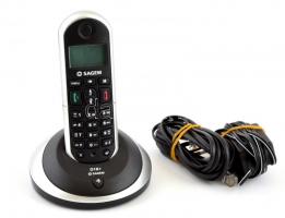 Sagem hordozható telefon vezetékkel, dobozban, működőképes