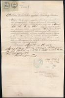 1863 Házassági engedély tábori főlelkész aláírásával, 30+6 kr okmánybélyeggel