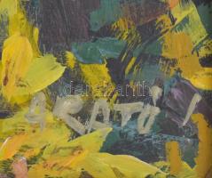 Arató István (1922-2010):Őszi bokor. Olaj, farost, jelzett,  hátoldalán autográf felirattal és Képcs...