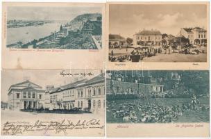 14 db RÉGI történelmi magyar város képeslap vegyes minőségben / 14 pre-1945 town-view postcards from the Kingdom of Hungary in mixed quality