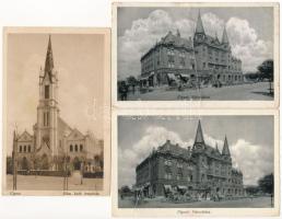 Budapest IV. Újpest - 7 db régi képeslap vegyes minőségben