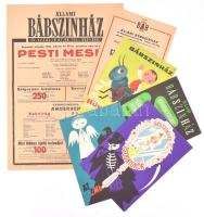 cca 1950-1960 Az Állami Bábszínház 6 db plakátja (5 db villamosplakát + 1 db nagyméretű, 42×29,5 cm)