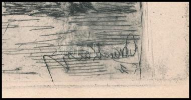 Munkácsy Mihály (1844-1900): Konyhában. Munkácsy egyetlen rézkarca, papír, jelzett a karcon, lap alj...