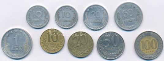 Albánia 1964-2000. 10q-100L (9db, 8xklf) T:2,2- Albania 1964-2000. 10 Qindarka - 100 Leke (9pcs, 8xdiff) C:XF,VF