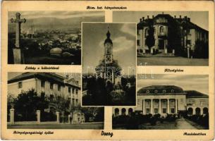 1950 Dorog, Római katolikus bányatemplom, községháza, munkásotthon, kálvária, bányaigazgatósági épület (Rb)