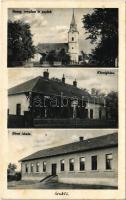 1940 Ároktő, Evangélikus templom és paplak, községháza, elemi iskola