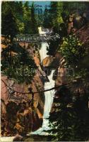 1913 Tátra, Magas Tátra, Vysoké Tatry; Óriási zuhatag, vízesés, híd / Riesenwasserfall / waterfall, bridge