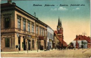 1923 Komárom, Komárno; Nádor utca, Pollák Lajos üzlete / Palatinská ulica / street view, shops