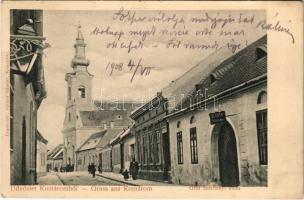 1908 Komárom, Komárno; Gróf Széchenyi utca, B. Tóth üzlete. Spitzer Sándor kiadása / street view, shop (EK)