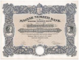 Budapest 1924. "Magyar Nemzeti Bank" magyar, angol, francia, német és olasz nyelvű részvén...