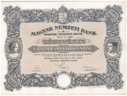 Budapest 1924. "Magyar Nemzeti Bank" magyar, angol, francia, német és olasz nyelvű részvén...
