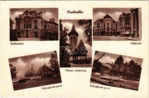 Szabadka, Subotica; Úrikaszinó, Hitler tér, Palicsi víztorony, Palicsfürdő park / casino, square, water tower, park