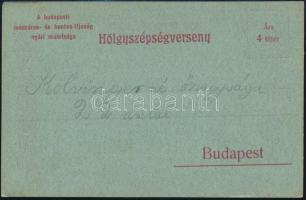 Hölgyszépségverseny, szecessziós szavazólap (budapesti mészáros- és hentes-ifjúság nyári mulatsága)