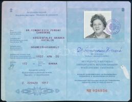 1989 A Magyar Népköztársaság által kiállított fényképes útlevél / Hungarian passport