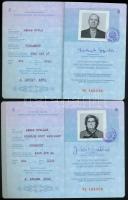 1988 Magyar Népköztársaság által házaspár számára kiállított 2 db útlevél
