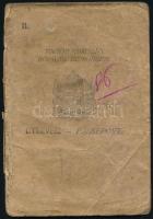 1923 Magyar Királyság által kiállított fényképes útlevél, viseltes álapotban / Hungarian passport, d...