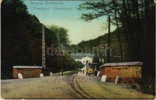 1911 Pozsony, Pressburg, Bratislava; Vaskutacska, Ferdinánd király vasfürdő, korai trolibusz / Eisenbrünnel (Eisenbründl) / Zelezná Studénka / spa with early trolleybus (EK)