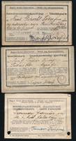 1908-1932 Magyar Királyi Államvasutak 3 db fényképes igazolvány