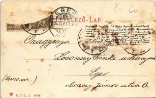 1904 Temesvár, Timisoara; Kossuth Lajos utca, Takarékpénztár / street view, savings bank (fl)