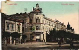 1909 Temesvár, Timisoara; Délvidéki kaszinó, üzletek. Moravetz Testvérek kiadása / casino, shops