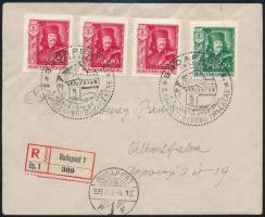 1935 Ajánlott levél II. Rákóczi Ferenc 10f + 3 x 20f bérmentesítéssel, alkalmi bélyegzéssel BUDAPEST - Albertfalva