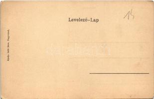 Nagyvárad, Oradea; Városháza, híd, Kálmán Sándor üzlete, Gazdasági és Iparbank. Sebő Imre kiadása / ...