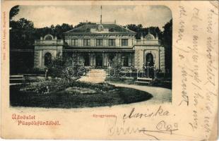 1901 Püspökfürdő, Szentlászlófürdő, Baile 1 Mai (Váradszentmárton, Sanmartin); Gyógyterem. Helyfi László kiadása / spa, bath (EB)