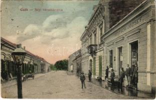 1915 Csák, Csákova, Ciacova; Régi városház utca, Deutsch József üzlete és saját kiadása / street view, publishers shop (EK)