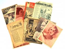 cca 1930 Régi újságok (Új Magazin, Ünnep, Villamos Fogyasztók Lapja, stb.), 8 db, széteső, hiányos, viseltes állapotban