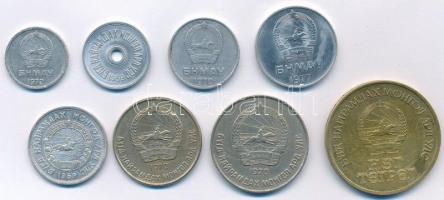 Mongólia 1959-1977. 1m-1T (8xklf) T:2-3
Mongolia 1959-1977. 1 Möngö - 1 Tögrög (8xdiff) C:XF-F