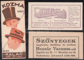 13 db számolócédula (Szalai János, Hazai Márton, Dr. Just-Wolframlámpa, Meier Gyula bőröndös, stb.)