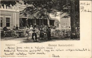 1905 Buziásfürdő, Baile Buzias; Gyógyterem, vendéglő, étterem, pincérek. Nosek Gusztáv kiadása / spa, bath, restaurant, waiters (EK)