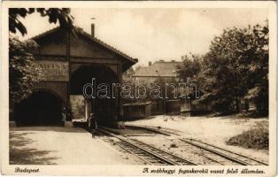 1934 Budapest XII. Svábhegy, Fogaskerekű vasút felső állomása, Mona Lisa Photograph reklám