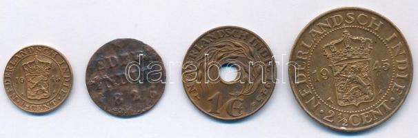 Holland Kelet-India 1945. 1/2c - 2 1/2C (3xklf) + 1826S 1/4S Cu (replika) T:2-3 Netherlands East-Indies 1945. 1/2 Cent - 2 1/2 Cent (3xdiff) + 1826S 1/4 Stuiver Cu (replica) C:XF-F